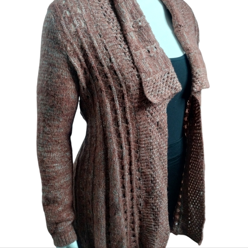 Anthropologie Rosie Neira All Days Wool Crochet Cardigan M Sweater Romantic Deli - Picture 7 of 9